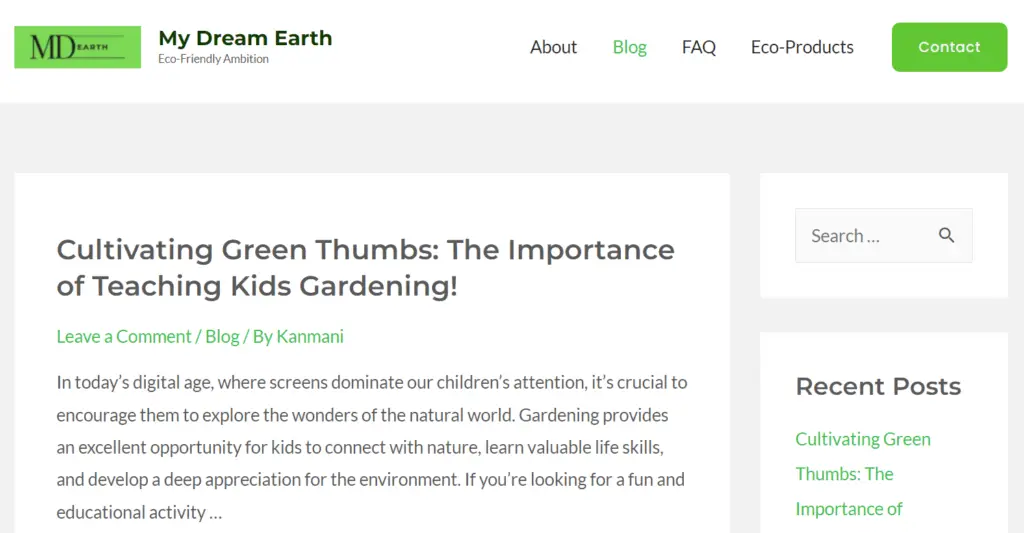 My Dream Earth Blog