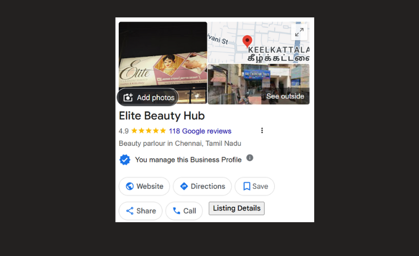 Elite Spa- Kanmani Kirubakaran Client