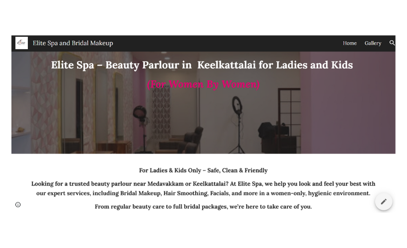 Elite Spa- Kanmani Kirubakaran Client